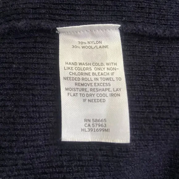 Hinge Women’s Wool Blend Blue Grey Knit Pullover Sweater Size S Cozycore - Picture 10 of 11